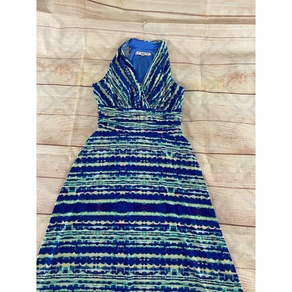 Evan Piccone Women's Blue Cap Sleeve Maxi Dress - 4 - Picture 9 of 12